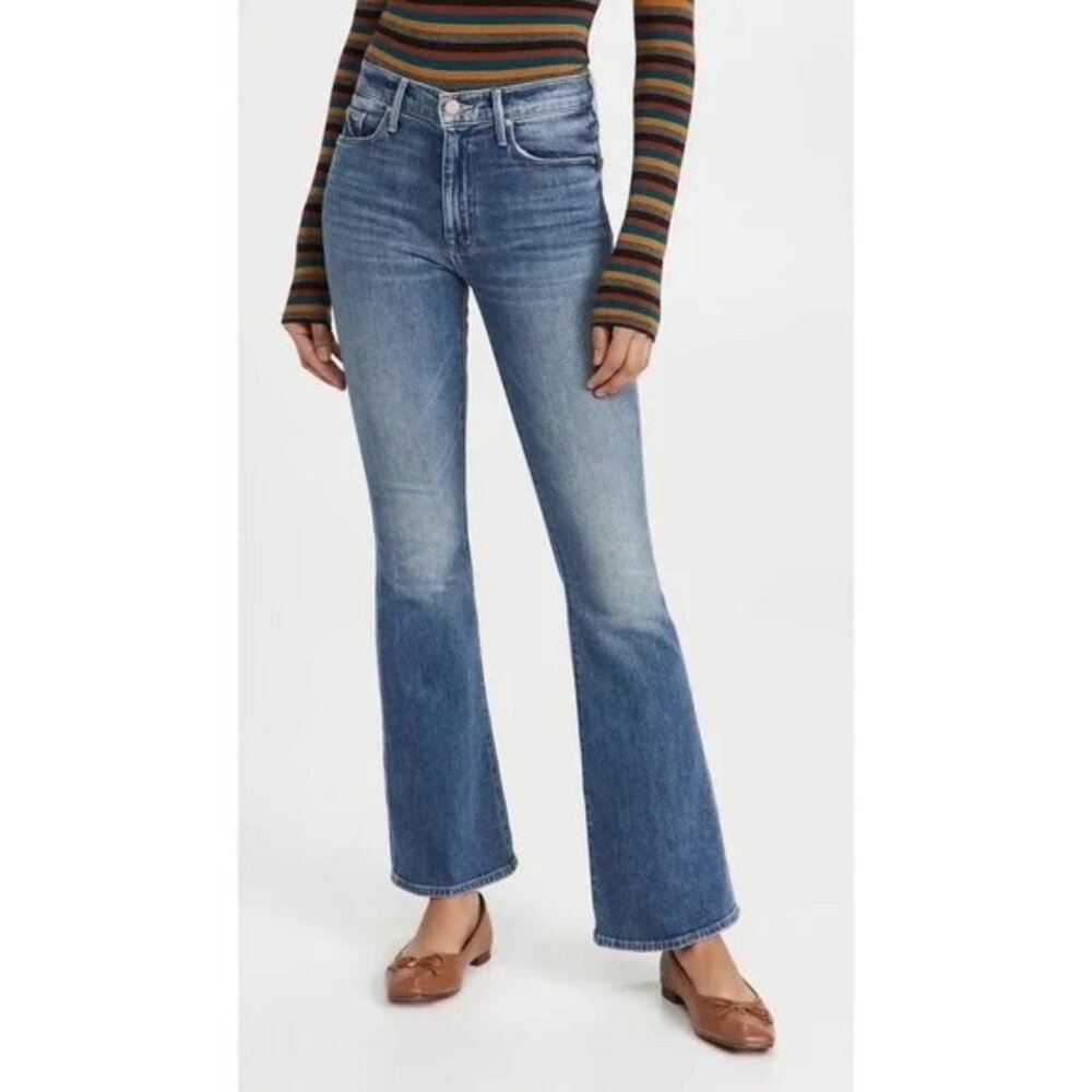 Mother The Weekender Flare Jeans Love Bites Mid-Rise 70s Retro SZ 26